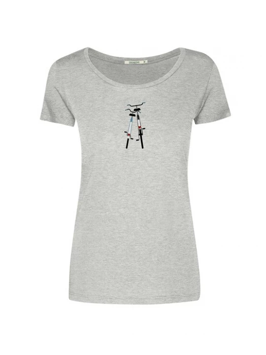 Foto van product GREENBOMB Shirt 'Bike Romantic' grijs / zwart