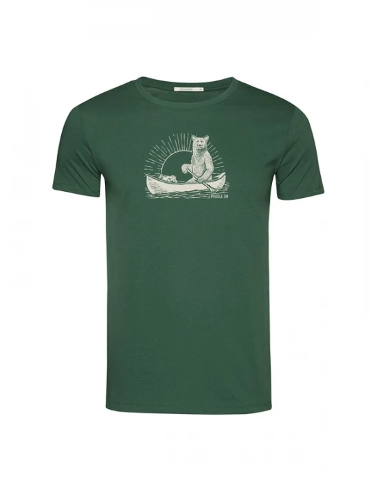 Foto van product GREENBOMB Shirt 'Guide Bear Canoe' donkergroen
