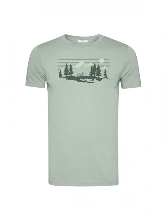 Foto van product GREENBOMB Shirt 'Guide Bike Mountain Pines' lichtgroen