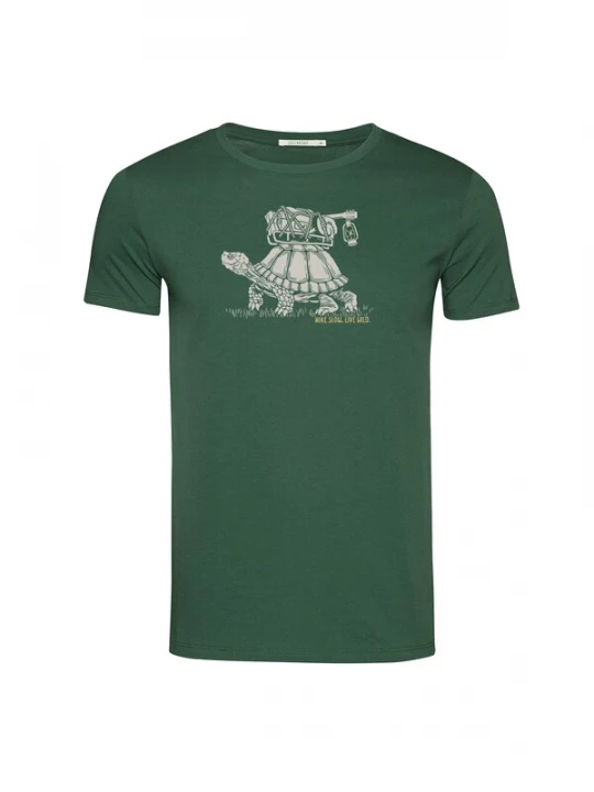 Foto van product GREENBOMB Shirt 'Guide Turtle Walk' donkergroen