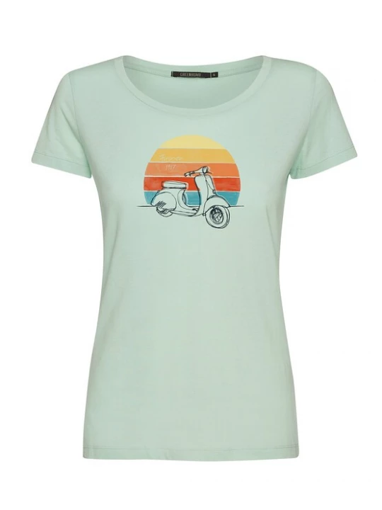 Foto van product GREENBOMB Shirt 'Lifestyle Scooter' cyaan blauw / geel / mintgroen / kreeft