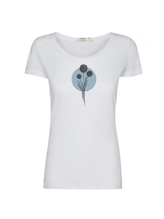 Foto van product GREENBOMB Shirt 'Nature Allium ' lichtblauw / zwart / wit