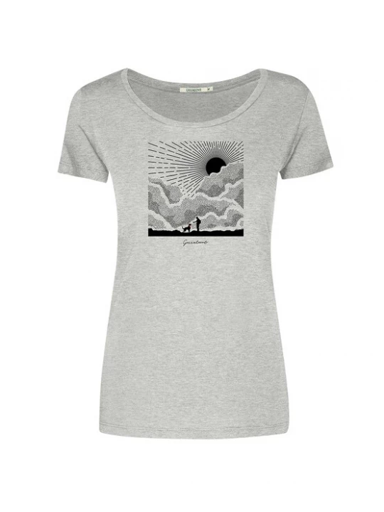 Foto van product GREENBOMB Shirt 'Nature Buddies' grijs gemêleerd / zwart