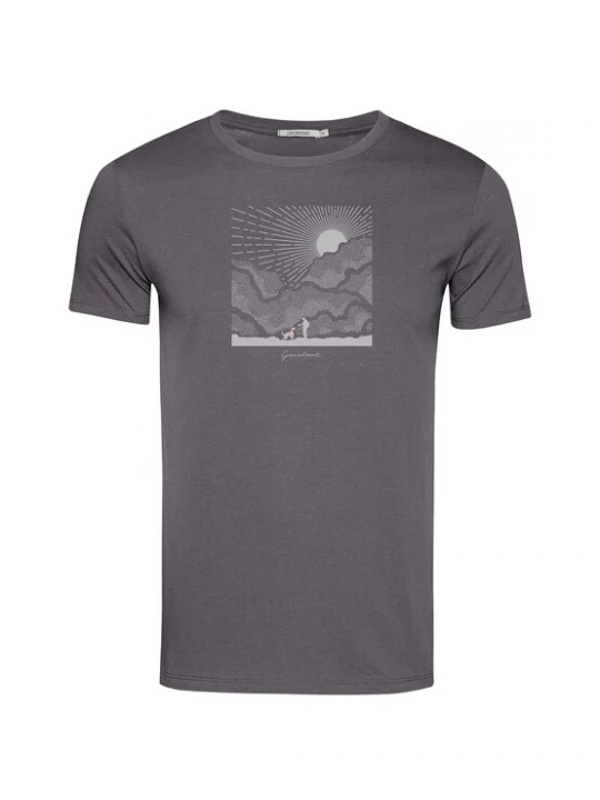 Foto van product GREENBOMB Shirt 'Nature Friends' grijs gemêleerd / wit