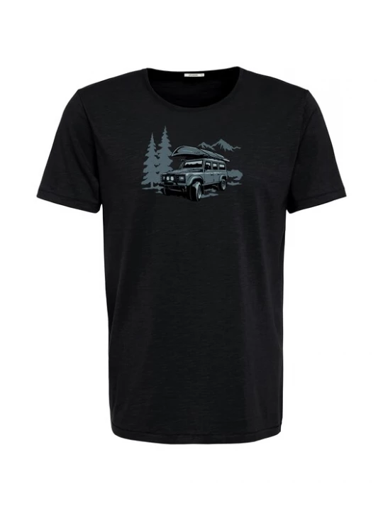 Foto van product GREENBOMB Shirt 'Nature Getaway' blauw / zwart