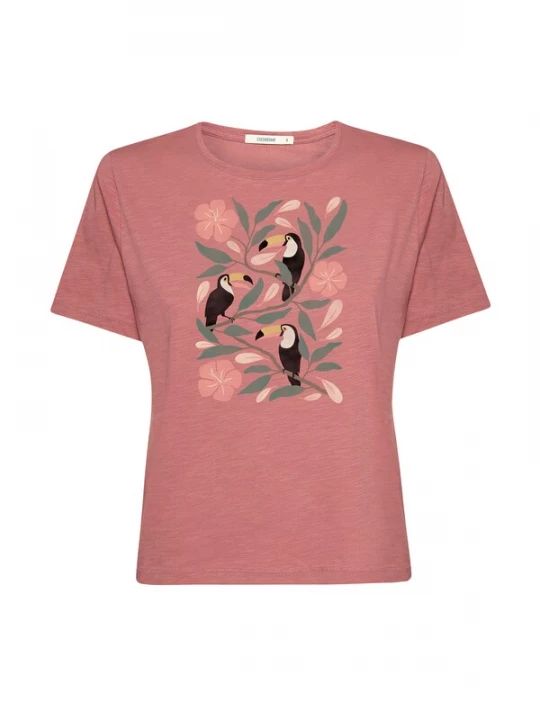 Foto van product GREENBOMB Shirt 'Nova Tucan Flower' oudroze