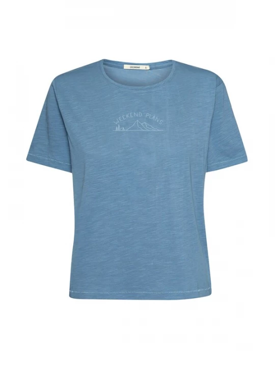 Foto van product GREENBOMB Shirt 'Nova Weekend Plans' lichtblauw
