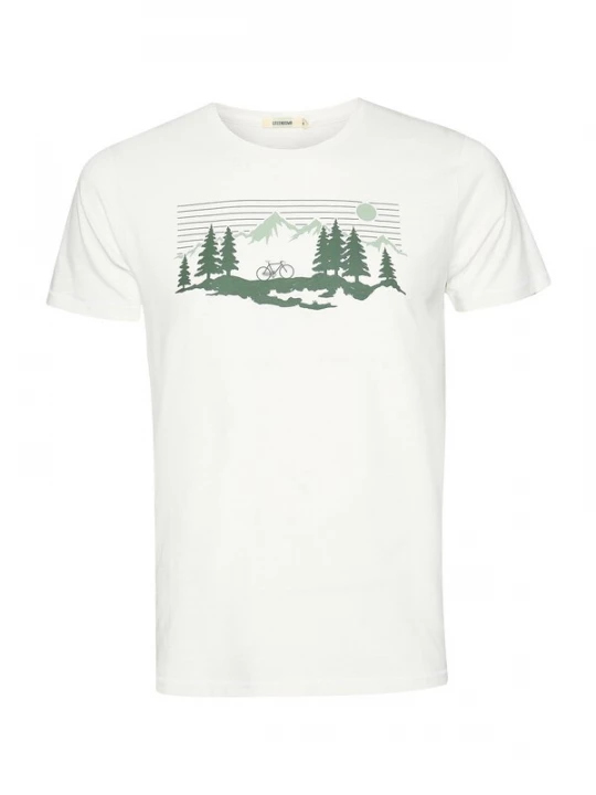 Foto van product GREENBOMB Shirt 'Spice Bike Mountain Pines' wit gemêleerd