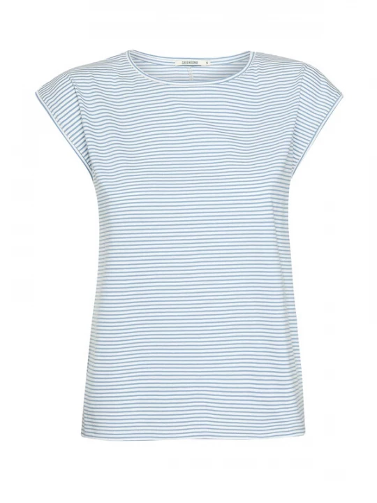 Foto van product GREENBOMB Shirt 'Timid Basic' blauw / wit