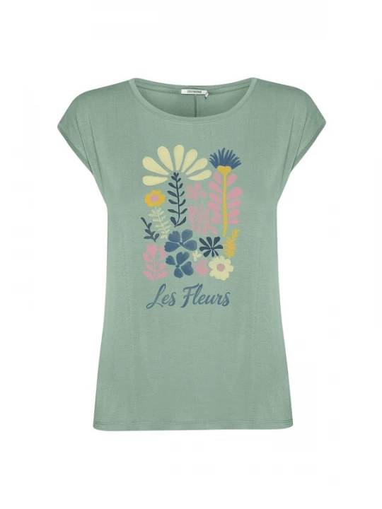 Foto van product GREENBOMB Shirt 'Timid Les Fleurs' lichtgroen