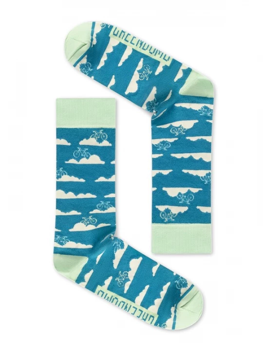 Foto van product GREENBOMB Sokken 'Clouds' cyaan blauw / lichtgroen