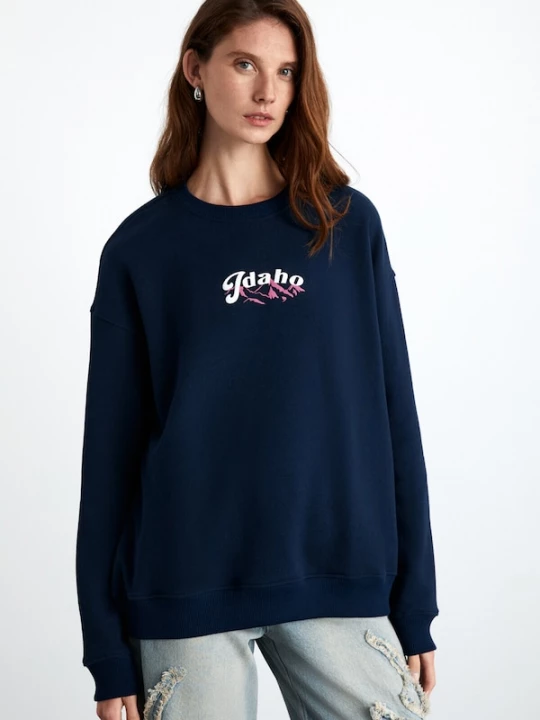 Foto van product Grimelange Sweatshirt navy / rosa / wit
