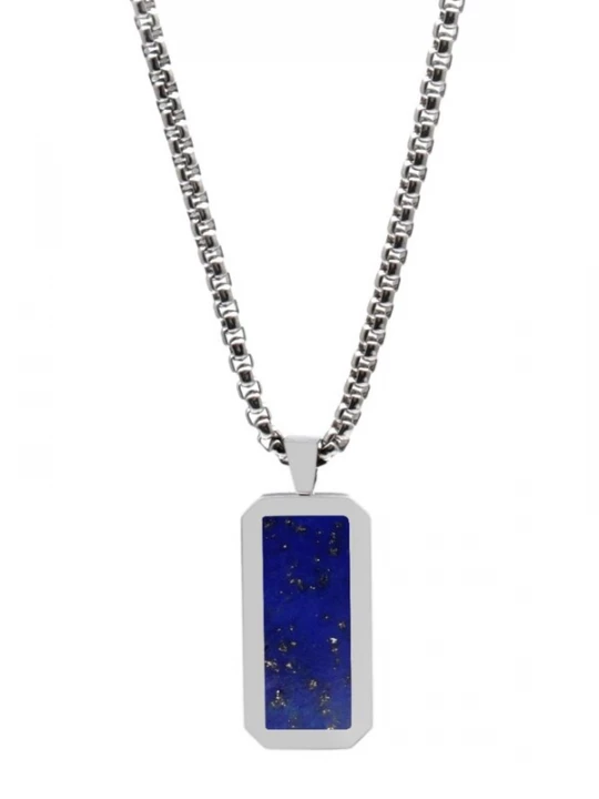 Foto van product GT Collection Ketting 'Rectangle' royal blue / koningsblauw