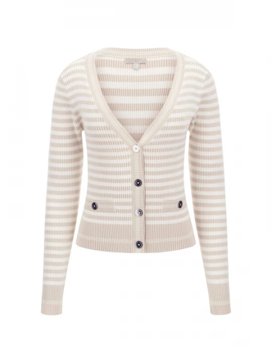 Foto van product GUESS Gebreid vest 'MARTI' sand / wit