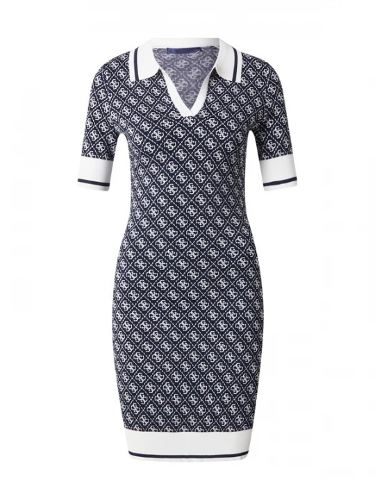 Foto van product GUESS Gebreide jurk navy / wit