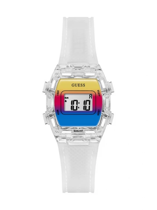 Foto van product GUESS Horloge 'Phineas' blauw / geel / donkerroze / transparant