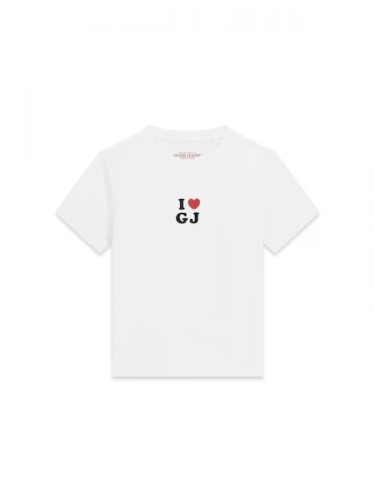 Foto van product GUESS JEANS Shirt 'I LOVE GJ' knalrood / zwart / wit