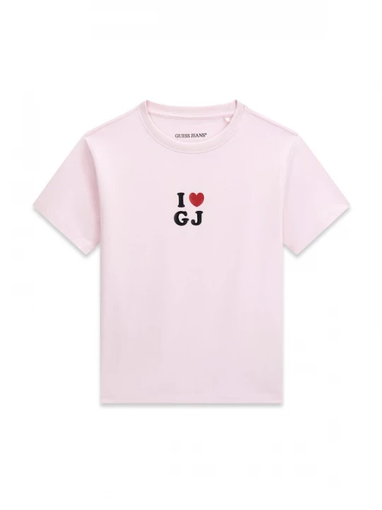 Foto van product GUESS JEANS Shirt 'I LOVE GJ' pruim / bloedrood / zwart