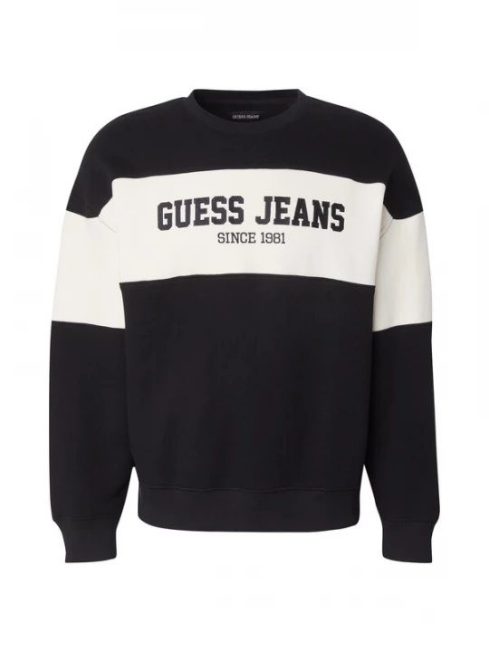 Foto van product GUESS JEANS Sweatshirt 'Horizont' lichtbeige / zwart