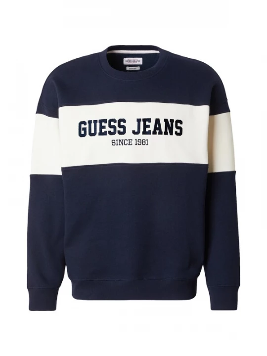 Foto van product GUESS JEANS Sweatshirt 'Horizont' navy / wit