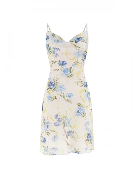 Foto van product GUESS Jurk 'LINDA' beige / blauw / lichtblauw / groen