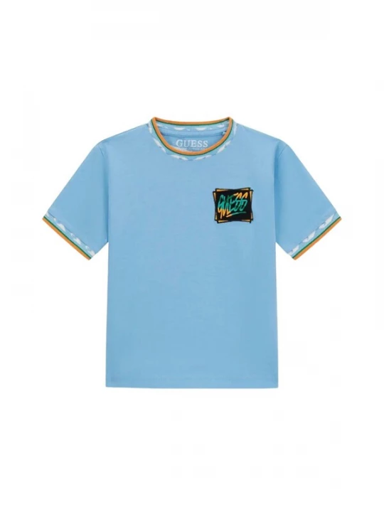 Foto van product GUESS KIDS Shirt 'SS' lichtblauw / groen / oranje / zwart