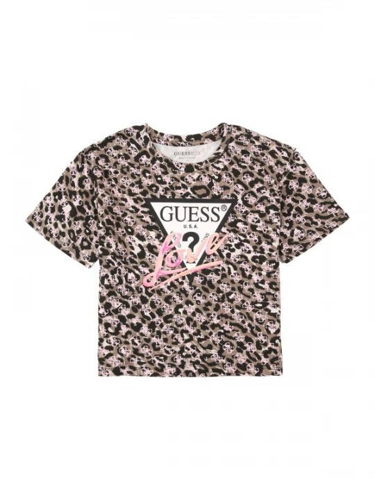 Foto van product GUESS Shirt bruin / pink / zwart / wit