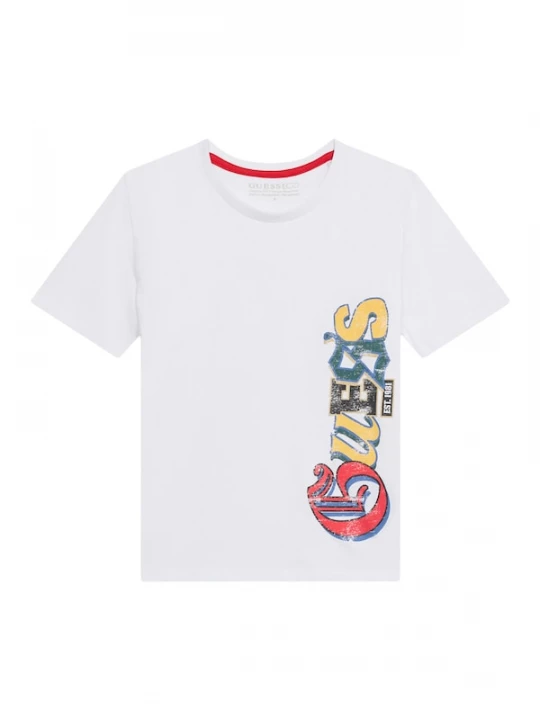 Foto van product GUESS Shirt cyaan blauw / honing / bessen / wit