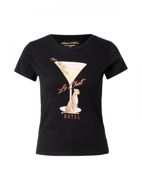 Foto van product GUESS Shirt 'LEOPARDTINI' beige / lichtbruin / zwart