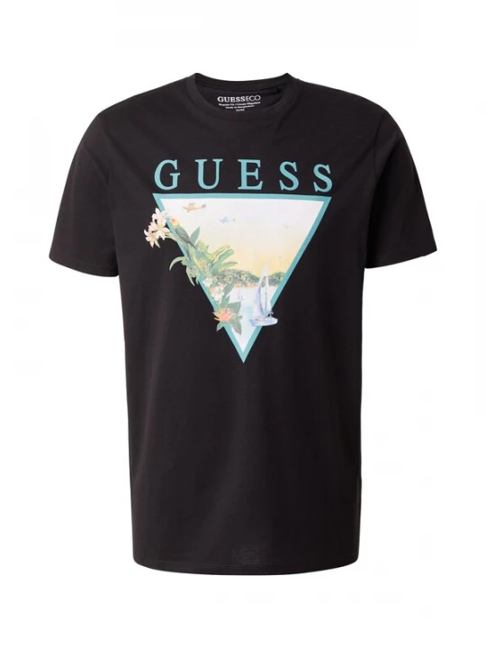 Foto van product GUESS Shirt lichtblauw / geel / groen / zwart