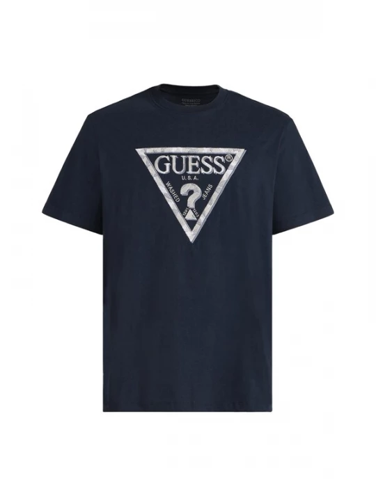 Foto van product GUESS Shirt navy / duifblauw / greige / offwhite