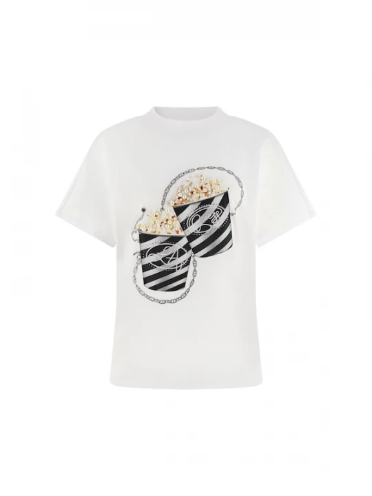 Foto van product GUESS Shirt 'POPCORN' zwart / wit