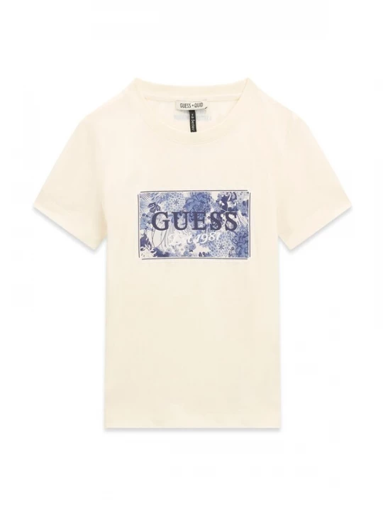 Foto van product GUESS Shirt 'QUID' crème / opaal / donkerblauw / wit