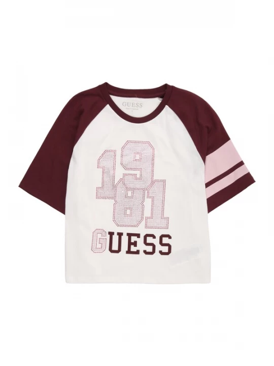 Foto van product GUESS Shirt 'RAGLAN' rosa / rood / wit