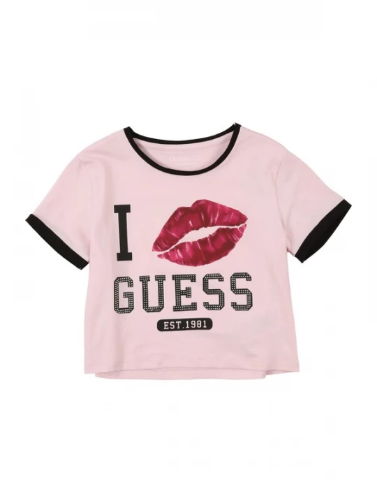 Foto van product GUESS Shirt rosa / donkerrood / zwart / zilver