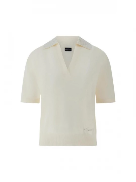 Foto van product GUESS Shirt 'SS RHINESTONES POLO STORMI SWT W6GR03 Z0583' ivoor