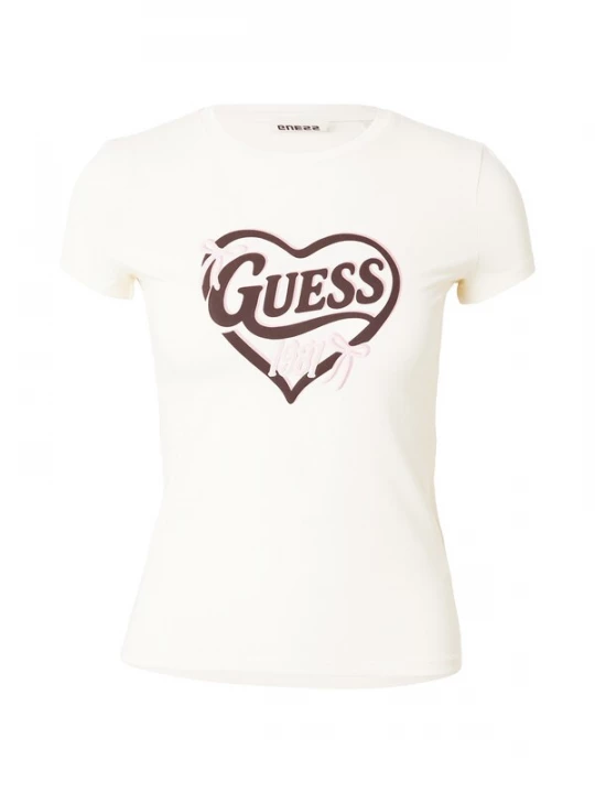 Foto van product GUESS Shirt 'TALITHA' chocoladebruin / rosa / wit