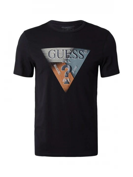 Foto van product GUESS Shirt turquoise / donkeroranje / zwart / offwhite