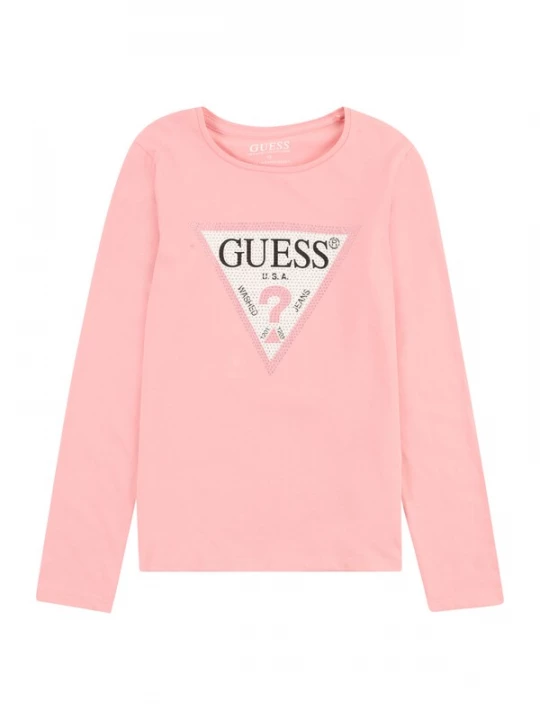 Foto van product GUESS Shirt zilvergrijs / rosa / zwart / offwhite