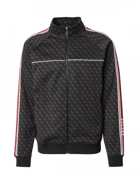 Foto van product GUESS Sportsweatvest 'PARIMO' donkergrijs / rood / zwart / wit