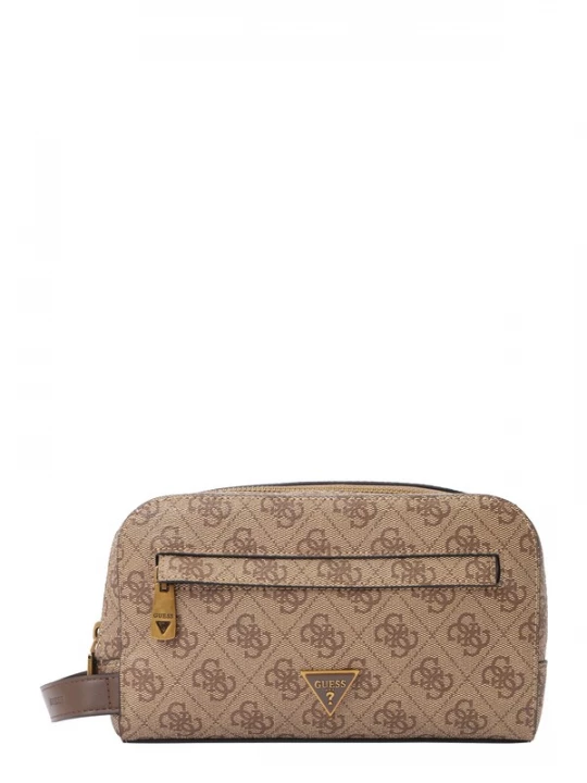 Foto van product GUESS Toilettas 'MILANO SMALL NECESSAIRE' beige / donkerbeige
