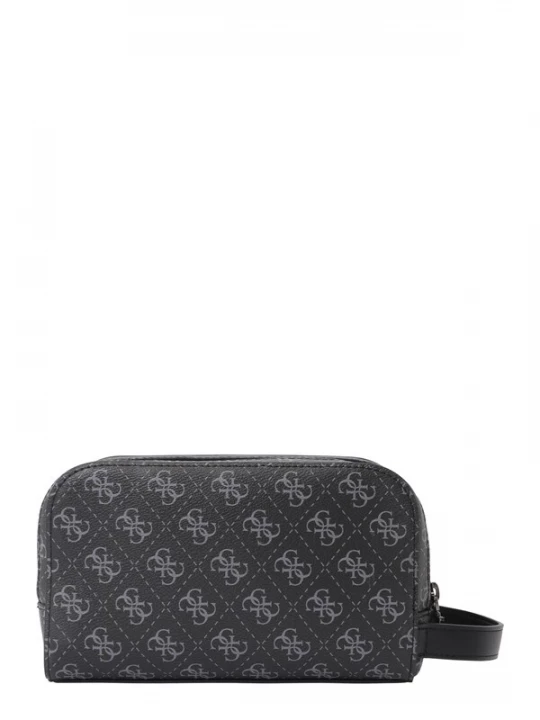 Foto van product GUESS Toilettas 'MILANO SMALL NECESSAIRE' lichtgrijs / zwart
