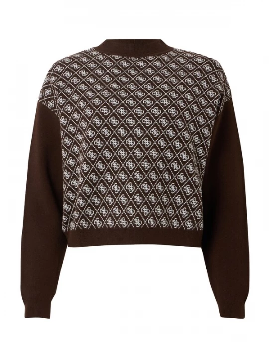 Foto van product GUESS Trui 'AUBREY 4G' bruin / wit