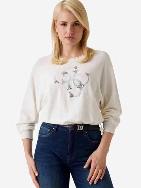 Foto van product GUESS Trui 'BAT SLEEVE GEMMA LOG W6YR27 Z0975' wit