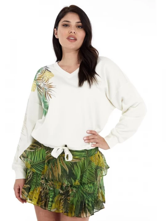 Foto van product GUESS Trui 'Palm' gemengde kleuren / wit
