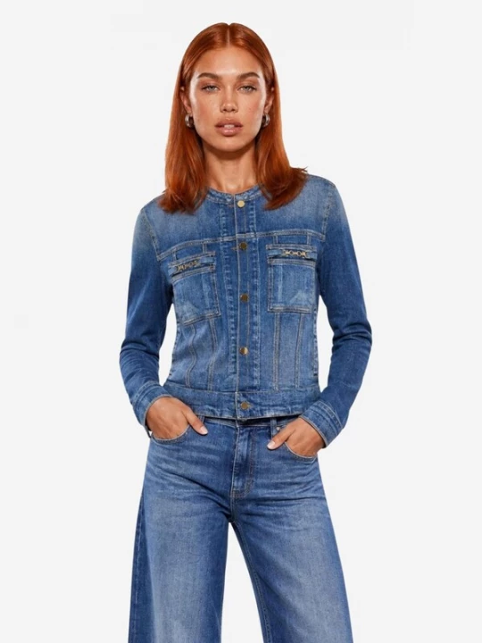 Foto van product GUESS Tussenjas 'IVY JACKET W6YN03 D1341' blauw denim