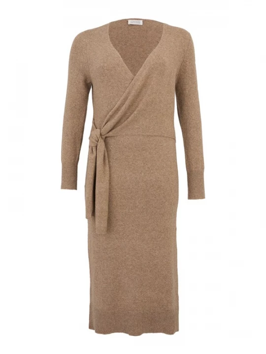 Foto van product Guido Maria Kretschmer Curvy Gebreide jurk 'Deborah' donkerbeige