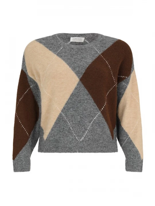 Foto van product Guido Maria Kretschmer Curvy Trui 'Hedda' beige / bruin / grijs gemêleerd / wit