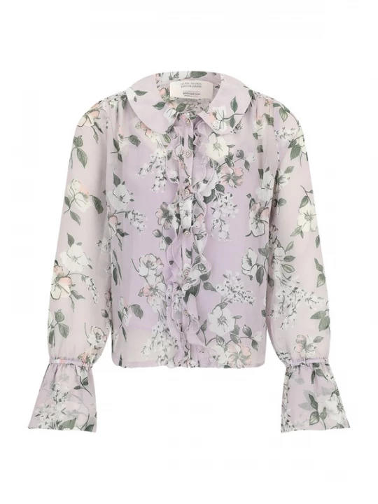 Foto van product GUIDO MARIA KRETSCHMER FOR BRIDGERTON Blouse 'Kate' donkergroen / mauve / rosé / wit