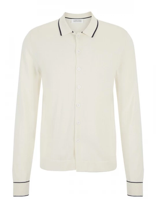 Foto van product Guido Maria Kretschmer Men Gebreid vest 'Torge' zwart / wolwit